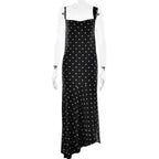 Polka Dot Suspender Dress In Lightweight Chiffon