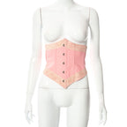 Pink Fishbone Tunic For Ladies With Slim Fit Silhouette In Lightweight Polyester