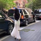 Beige Fishtail Sling Dress