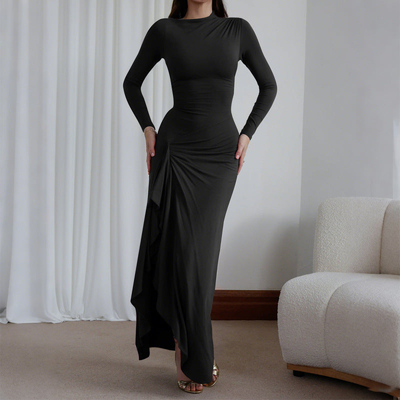 Chic High Waist Long Sleeve Dress for Women