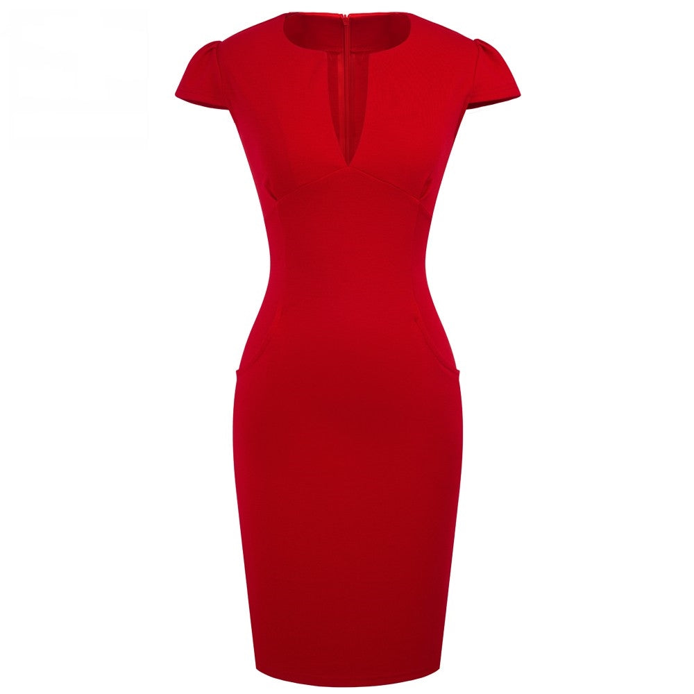 Charm Pencil Dress With Stretch Cotton Blend