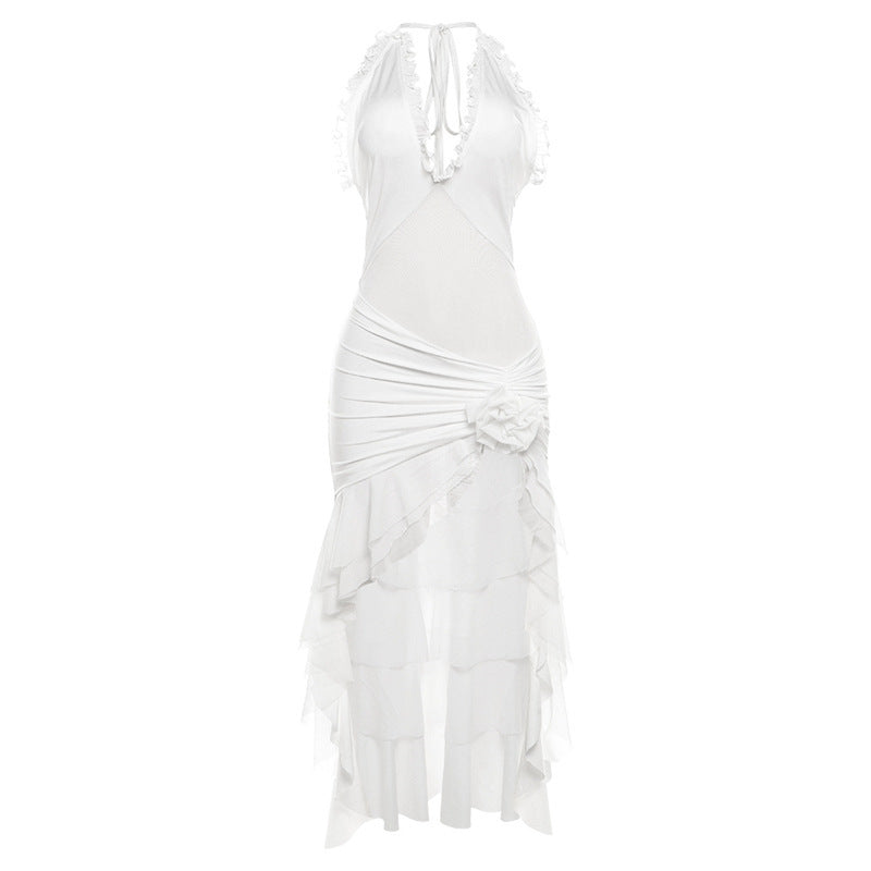 Chic Sleeveless Short Dress With Elastic Waist Stitch Detail