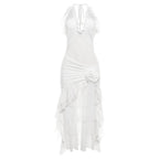 Chic Sleeveless Short Dress With Elastic Waist Stitch Detail