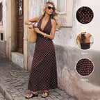A-Line Elegant Vintage Slim V-neck Long Dress