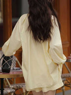 Sunny Breeze Shirt And Shorts Set In Light Yellow Casual