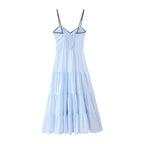Stripes Sleeveless Sling Dress in Lightweight Chiffon