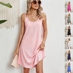 Women's Round Neck A-Line Loose Suspender Dress