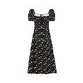 Black Floral Summer Dress With French Slit