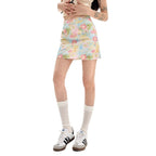 Fresh Floral High-Waist A-Line Skirt Short Length