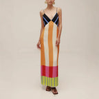 Striped Summer Dress With High Waist