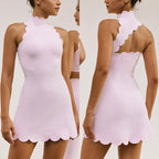 Lace Yoga Dress With Crew Neck And Sleeveless