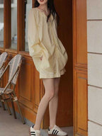Sunny Breeze Shirt And Shorts Set In Light Yellow Casual