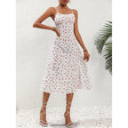 Polka Dot Print Sexy Split Long Dress
