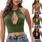 Halter Camisole Vest With Hollow Detailing Chic Summer Top