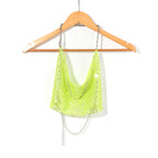 Chic Backless Rhinestone Sling Top With Midriff Cut