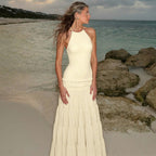 Backless Halter Pleated Dress