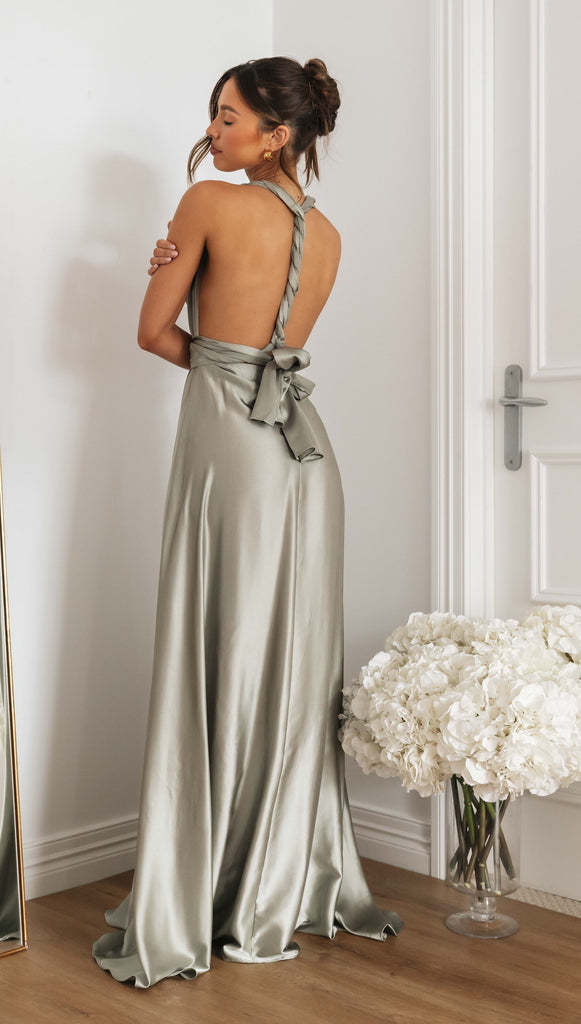 Gray Swing Dress With Oversized Skirt