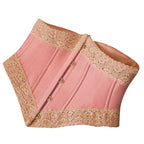 Pink Fishbone Tunic For Ladies With Slim Fit Silhouette In Lightweight Polyester