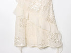 Beaded Midi Dress Collarless Sleeveless