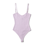Body-con Sleeveless Bodysuit With Mid Waist Stretch Knit