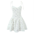 Mini Dress With Retro Pleated Lace Up Details And Elegant Charm