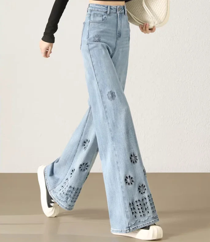 Printed Floral Denim Mood Slim Jeans