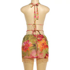 Floral Breeze Three Piece Summer Set And Cover Up Swimwear
