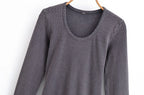 Washed Effect Layered Long Sleeve Dress With Decorative Details