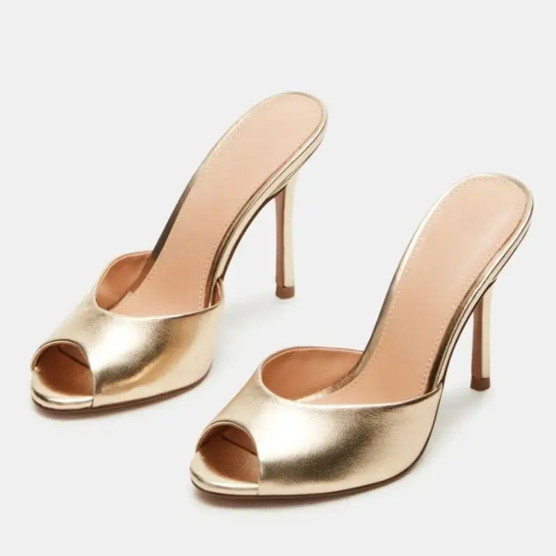 Open Toe Mules For Women Chic Slip On Sandals Height Enhancing
