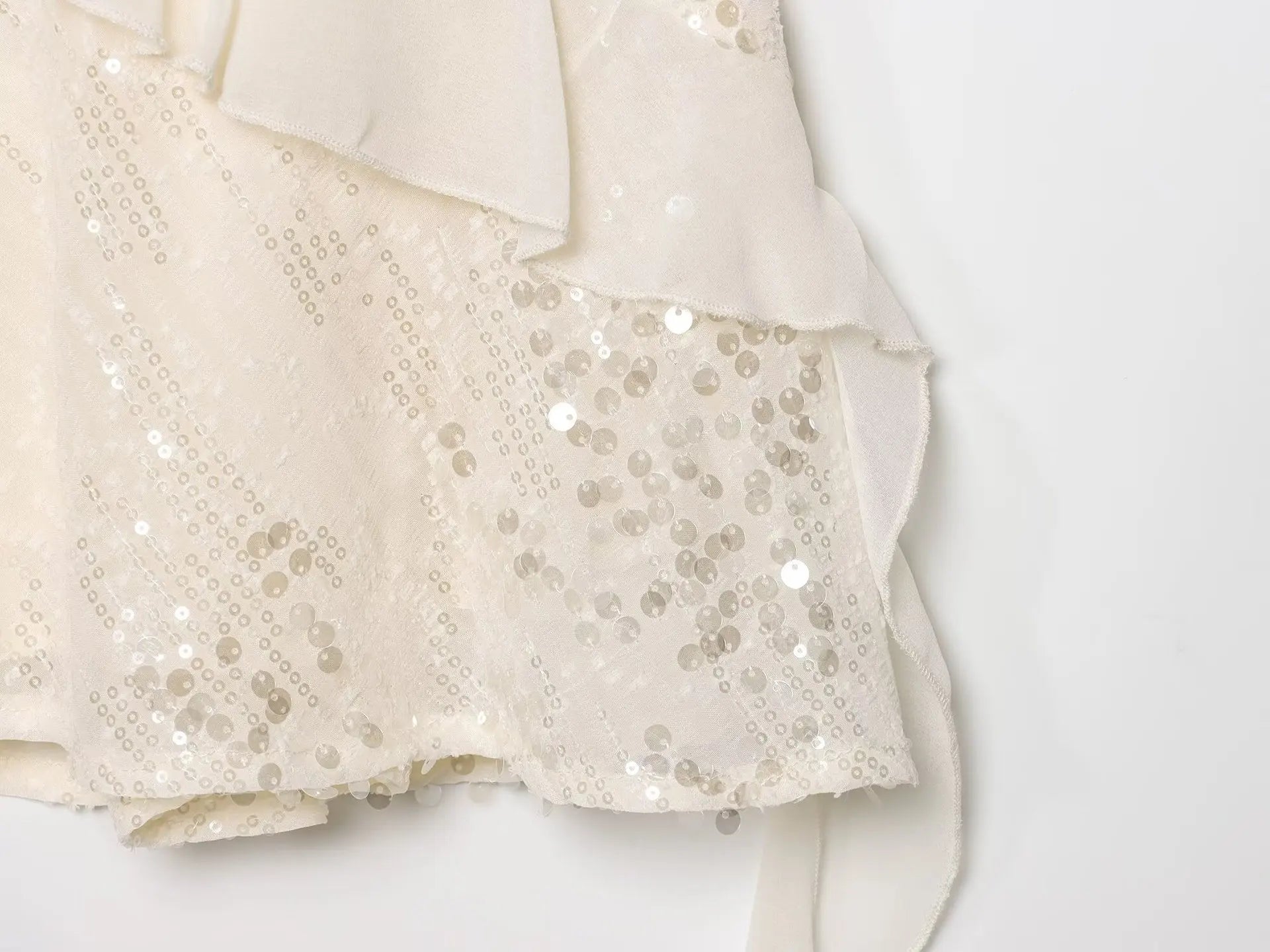 Beaded Midi Dress Collarless Sleeveless