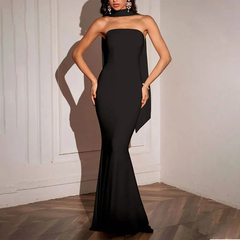 Women's Elegant Slim-Fit Strapless Pencil Party Dress