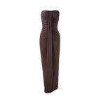 Women's Strapless Off-Shoulder Bodycon Maxi Dress