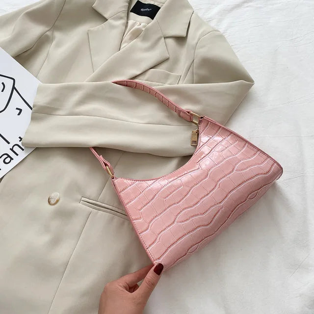 Alligator Pattern PU Leather Underarm Messenger Bag For Women