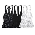 Polka Dot Halter Backless Tank Top Flirty Style