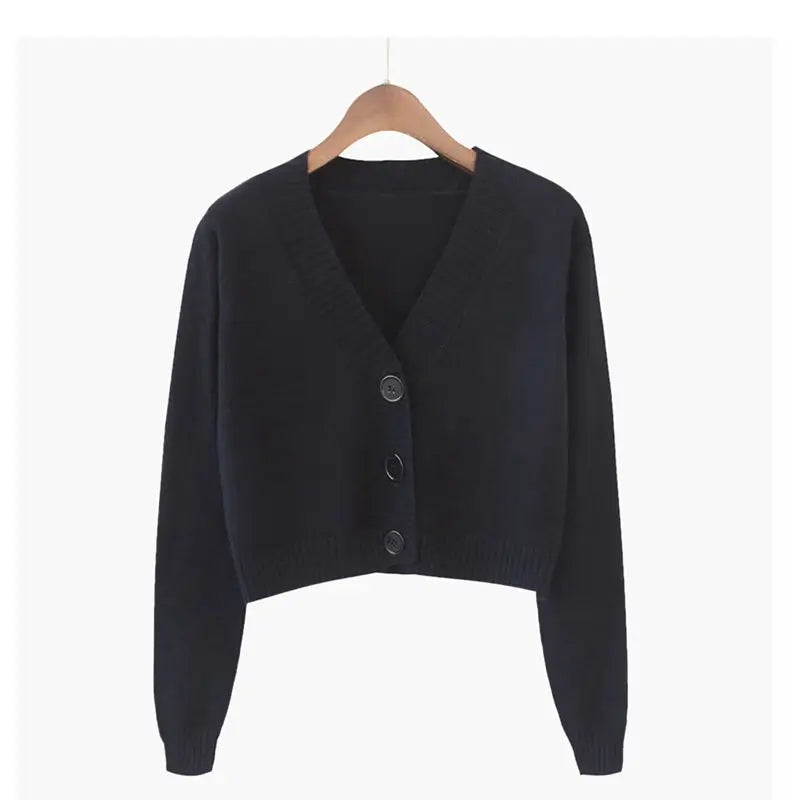 Cropped Knit Cardigan