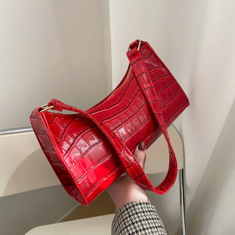 Alligator Pattern PU Leather Underarm Messenger Bag For Women
