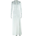 Lace Up Maxi Dress With Deep V Neck High Waist