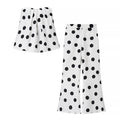 White Polka Dot Two Piece Set Vintage Strapless Top and Pants Women's Suit for Modern Glam