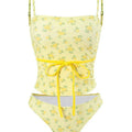 Retro Tie Dye Tube Top Bikini Set With Floral Back Split For Sunny Summer Beach Vibes