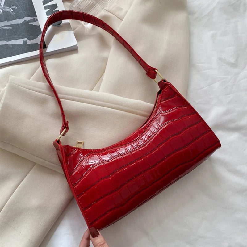 Alligator Pattern PU Leather Underarm Messenger Bag For Women