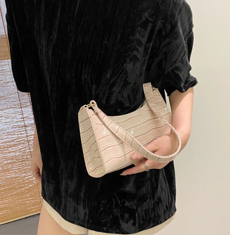 Alligator Pattern PU Leather Underarm Messenger Bag For Women