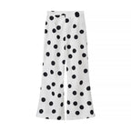 White Polka Dot Two Piece Set Vintage Strapless Top and Pants Women's Suit for Modern Glam