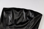 Strapless PU Leather Bodycon Mini Dress