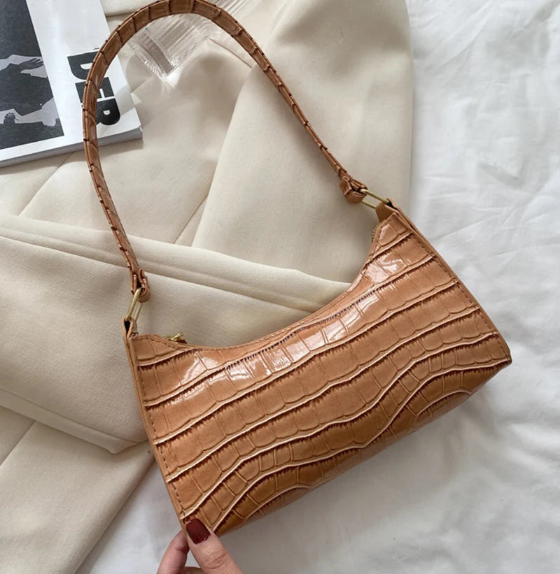 Alligator Pattern PU Leather Underarm Messenger Bag For Women