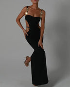 Long Elegant Sleeveless Bodysuit Dress