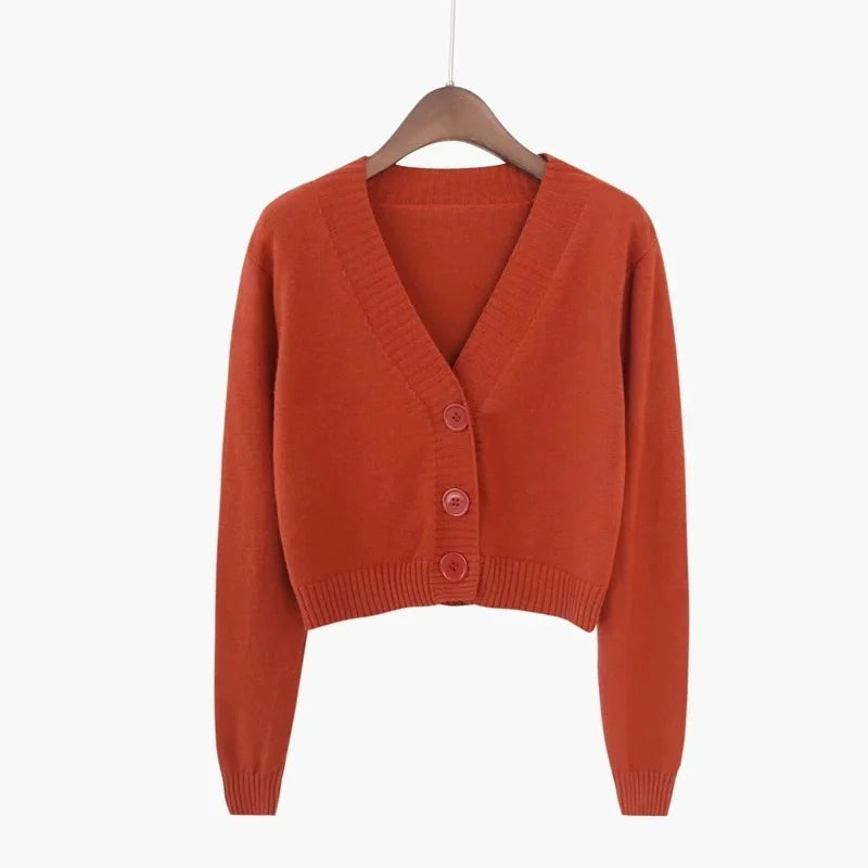 Cropped Knit Cardigan
