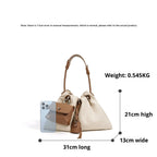 Linen Denim Genuine Leather Handbag Vibe Underarm Shoulder Style