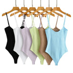 Body-con Sleeveless Bodysuit With Mid Waist Stretch Knit