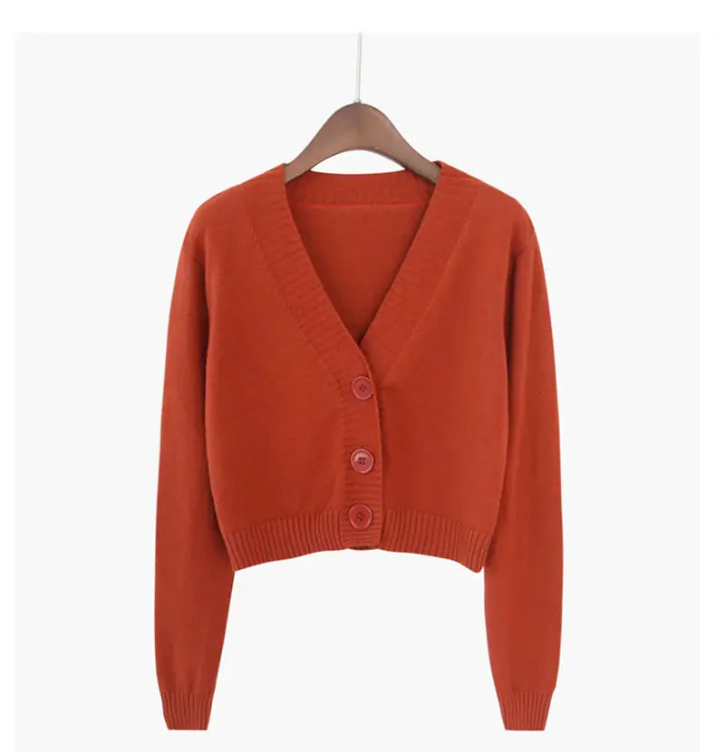 Cropped Knit Cardigan