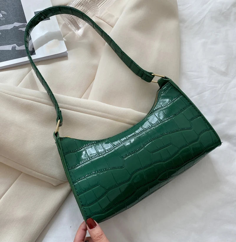 Alligator Pattern PU Leather Underarm Messenger Bag For Women